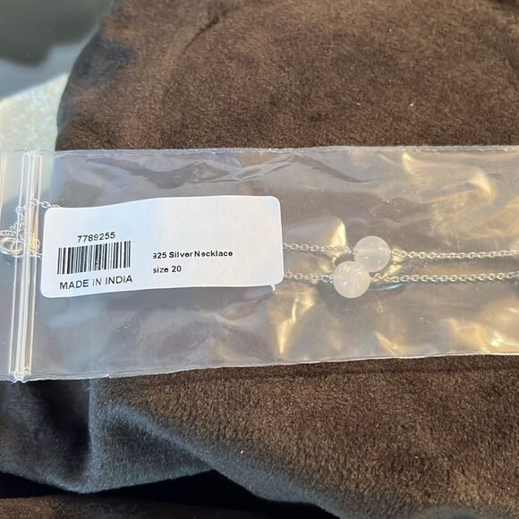 Galilea Rose Quartz Station Necklace 20 Inches
in Rhodium Over Sterling Silver - Picture 6 of 12